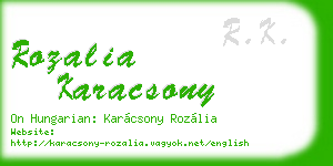 rozalia karacsony business card